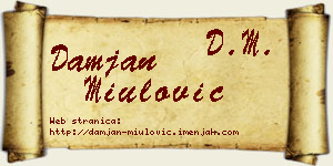 Damjan Miulović vizit kartica